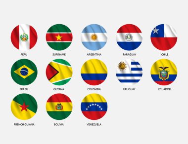 Latin Amerika Ülkeleri Bayrak vektörü
