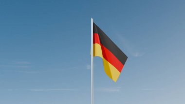 Alman bayrağı mavi gökyüzünde 3D görüntü