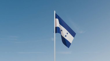 Mavi gökyüzünde Honduras bayrağı 3d resim