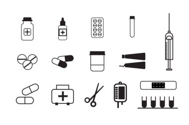 tıbbi simgeler vektörleri ayarla