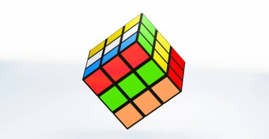 renkli rubik küp 3d görüntüleme
