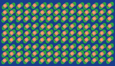 Yeşil ve kırmızı çiçekli kusursuz desen