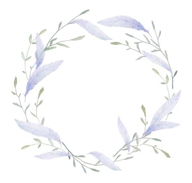 Suluboya Boho Çelengi, Tüylü Çelenk Clipart, Boho Düğün Davetiyesi, El Çekimi Çelengi, Tüylü Çelenk