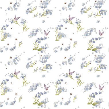 Kelebekli Beni Unutma. Bahçe Peri Masalı Kusursuz Suluboya Şablonu. Çocuklar Yeşil Beyaz Duvar Kağıdı. Beni Unut Çocuk Süsleme