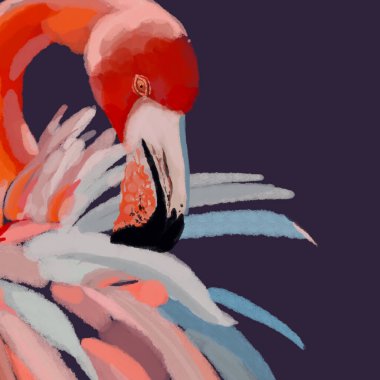 Vibrant Birds Collection: Handcrafted Flamingo Art in High-Quality clipart