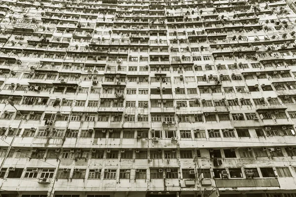 Exterior Del Concurrido Edificio Residencial Hig Rise Ciudad Hong Kong — Foto de Stock