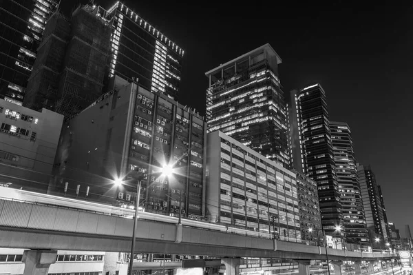 Paesaggio Notturno Del Quartiere Del Centro Della Città Hong Kong — Foto Stock