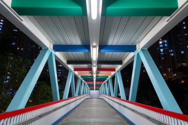 Interior view of modern footbridge