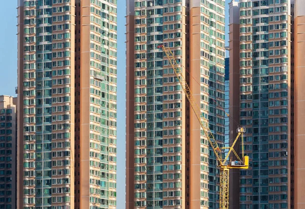 High Rise Residential Building Crane Construction Site Hong Kong City —  Fotos de Stock
