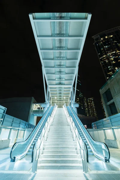 Paisaje Nocturno Escaleras Mecánicas Modernas Centro Ciudad Hong Kong —  Fotos de Stock