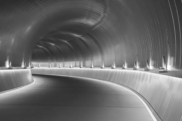 Interno Del Moderno Tunnel Futuristico Architettura Sfondo Astratto — Foto Stock
