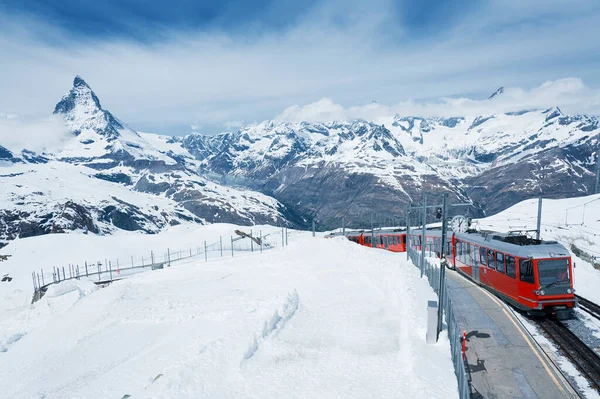 Dağ Matterhorn Gornergrat Zermatt Switzerlan Tren — Stok fotoğraf