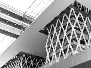 Modern mimarinin dış cephesi. soyut arkaplan oluşturuluyor