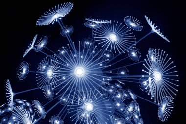 Soyut neon parıldayan çiçek. Parlak bir arka plan. psikedelik arkaplan