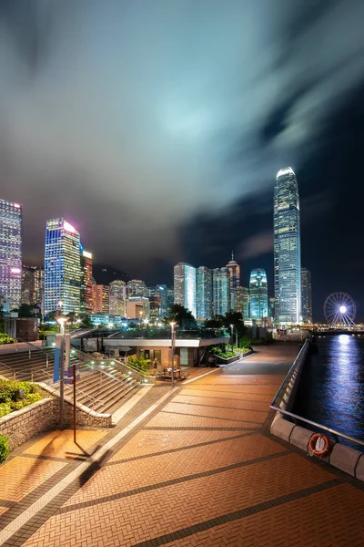 Ночная Сцена Центре Гонконга — стоковое фото