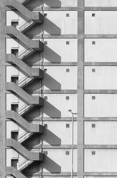 Staircase Exterior High Rise Warehouse Building Abstract Background — Foto Stock