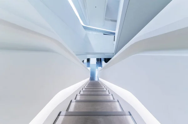 Staircase Futuristic Architecture Modern Building Interior Background — Stock Photo, Image