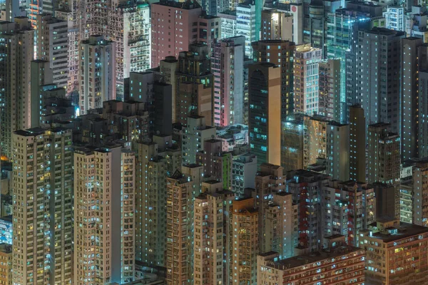 stock image Night scenery of aerial view of Hong Kong city