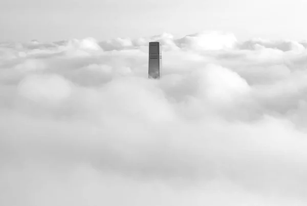 stock image Skyscraper in Hong Kong  city shrouded in fog