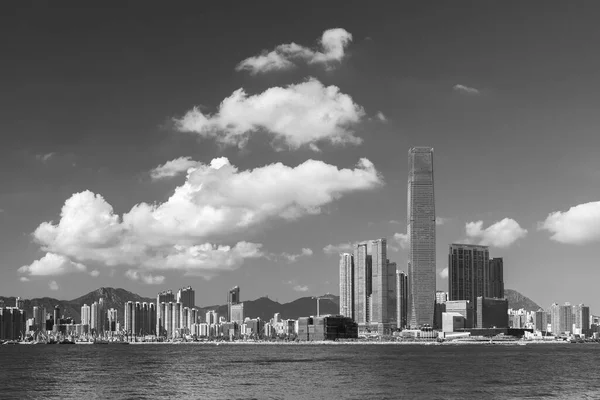 Skyline Του Λιμανιού Victoria Της Πόλης Του Χονγκ Κονγκ — Φωτογραφία Αρχείου