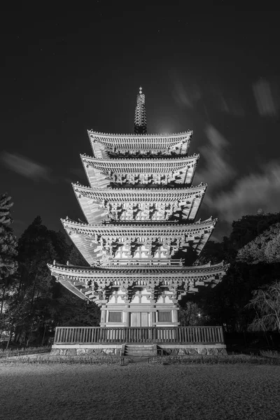 Paesaggio Notturno Della Pagoda Storica Nel Tempio Daigoji Kyoto Giappone — Foto Stock