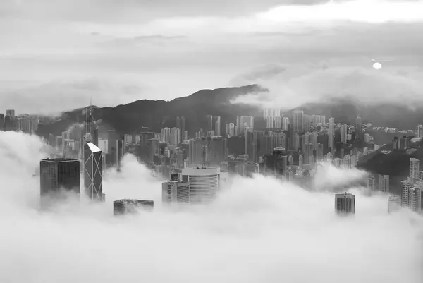 Sunrise Hong Kong City Fog —  Fotos de Stock