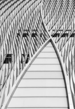 Modern mimarinin dış cephesi. Soyut arkaplan kalıbı oluşturuluyor