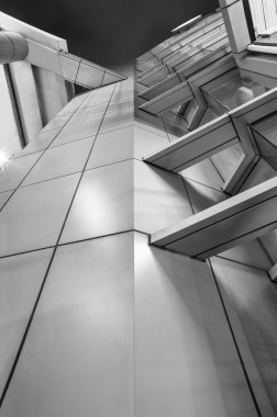 Modern mimarinin dış cephesi. soyut arkaplan oluşturuluyor