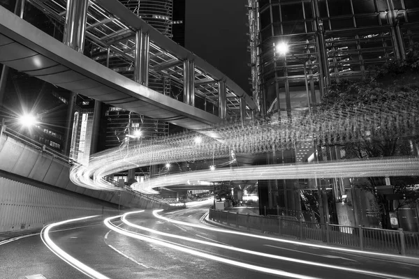 Tráfico Centro Ciudad Hong Kong Por Noche — Foto de Stock
