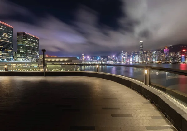 Night Scenery Skyline Victoria Harbor Hong Kong City — 스톡 사진