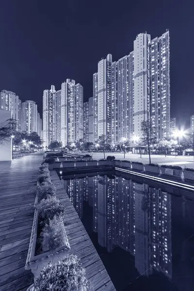 香港城市公共屋的高层住宅楼宇 — 图库照片