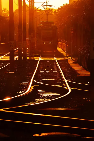 Легкий Железнодорожный Транзит Тин Шуй Вай Lrt Легкорельсовая Система Эксплуатируемая — стоковое фото