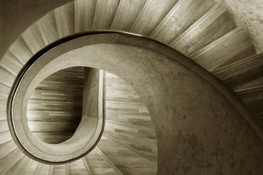 Modern spiral merdiven. Modern mimari soyut arkaplan