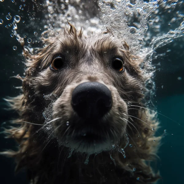 Собака Каплями Воды — стоковое фото