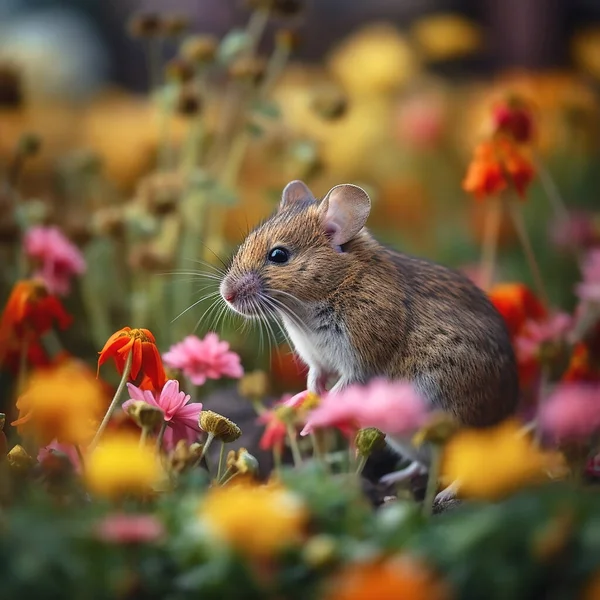 庭のかわいいネズミ — ストック写真