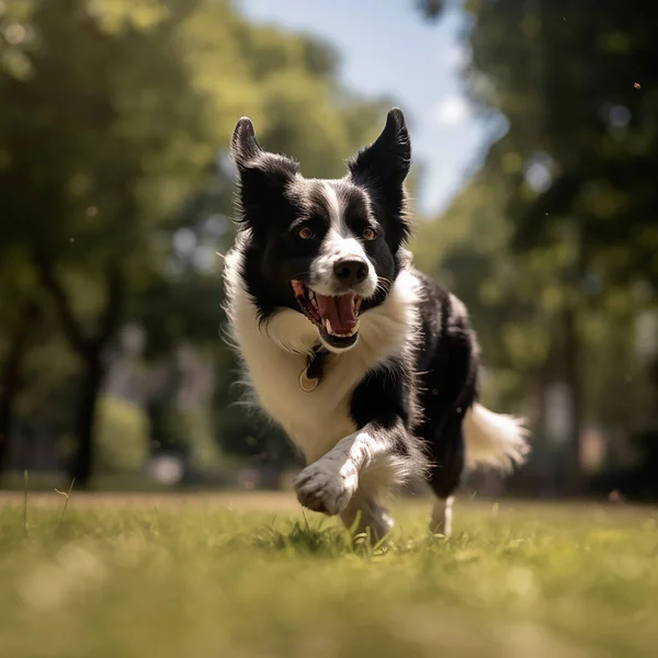 公園を走る犬は — ストック写真