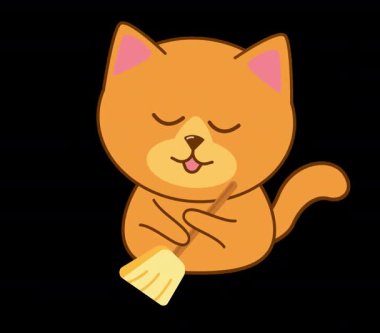 Mobil Uygulamalar ve Telefon İyimserleştirmesi için Şirin Kedi Süpürme Önbelleği Temizleyici CanlandırmasıName