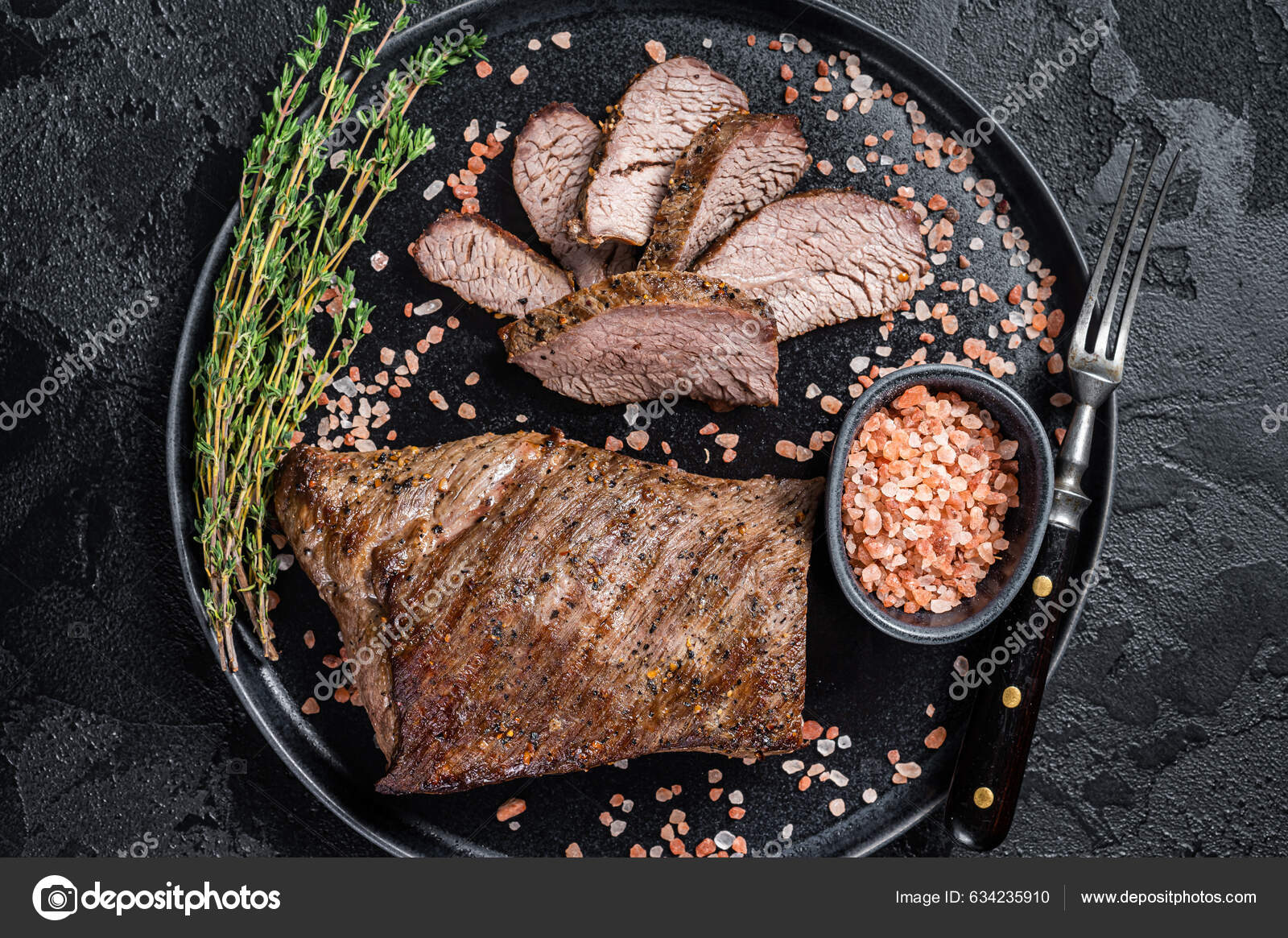 Grilling Tørr Aldret Wagyu Tri Tip Beef Steak Tallerken Med – stockfoto ©  composter-box@mail.ru #634235910