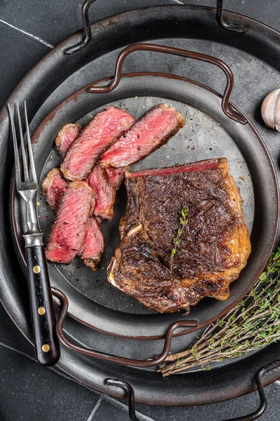 Roasted Sliced Wagyu New York Beef Meat Steak Striploin Steak — Photo