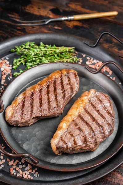 Bbq Grilled Top Sirloin Steak Cup Rump Beef Steak Een — Stockfoto