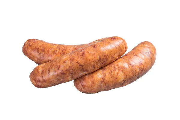 Saucisses Chorizo Crues Pour Barbecue Aux Épices Isolé Sur Fond — Photo