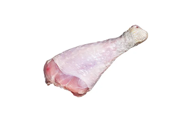 Ungekochte Putenkeulen Rohes Geflügelfleisch Isoliert Auf Weißem Hintergrund — Stockfoto