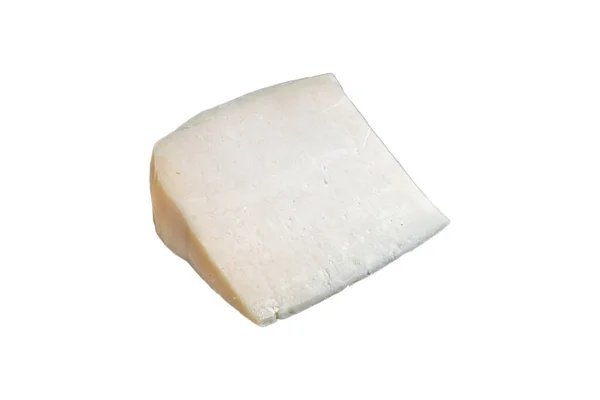Σκληρό Κατσικίσιο Τυρί Μαρμάρινο Πίνακα Απομονωμένα Λευκό Φόντο — Φωτογραφία Αρχείου
