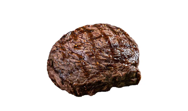 Grillowany Stek Rump Przyprawami Gotowane Mięso Wołowe Izolacja Białym Tle — Zdjęcie stockowe