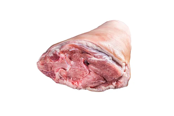 未煮熟的生肉火腿 放在有香料的木板上 灰色背景 顶部视图 — 图库照片