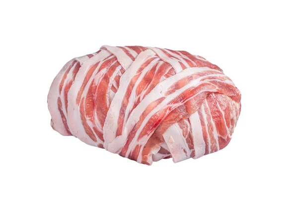 Rolo Carne Cru Clássico Com Carne Moída Bacon Pão Carne — Fotografia de Stock