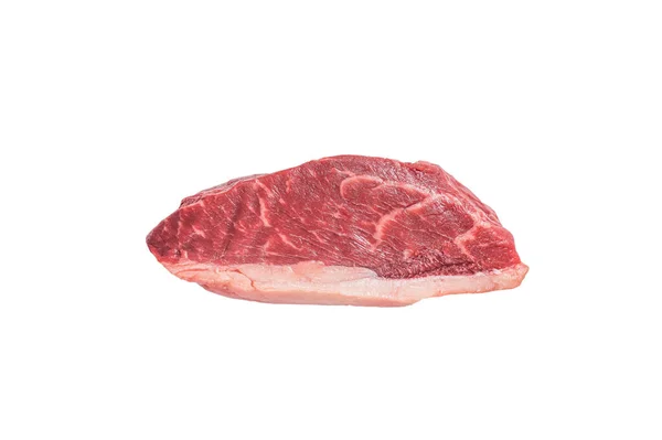 Rohe Roastbeef Steak Kappe Rumpsteak Rindfleisch Steak Isoliert Auf Weißem — Stockfoto