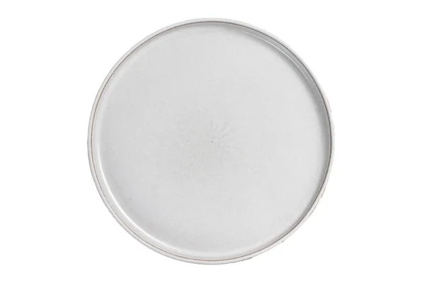Piatto Bianco Vuoto Sul Tavolo Cucina Del Cibo Sano Sfondo — Foto Stock