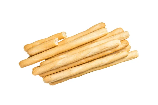 Italienische Grissini Oder Gesalzene Brotsticks Auf Holzbrettern Isoliert Auf Weißem — Stockfoto