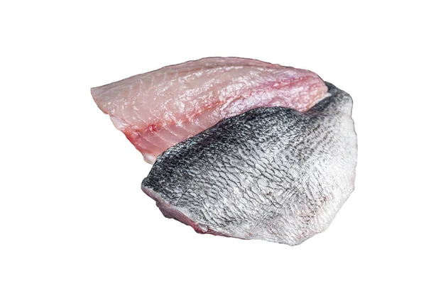 Raw Sea Bream Dorado Fish Fillets Isolated White Background — Stock Photo, Image